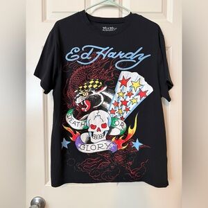 Ed Hardy Black Graphic T-Shirt